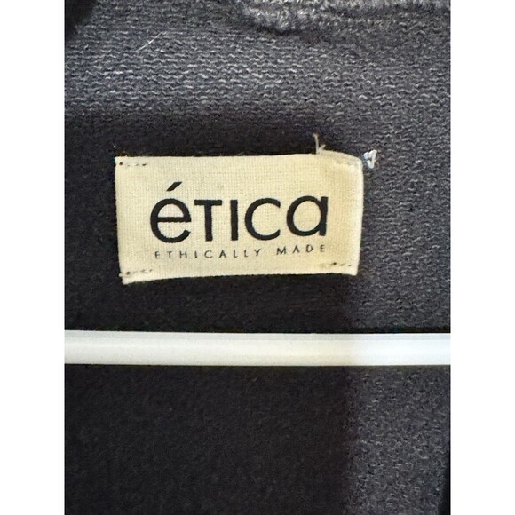 Ética Mattia Mixed Media Jacket Women’s Size L Black Beauty Organic Cotton - Picture 2 of 6
